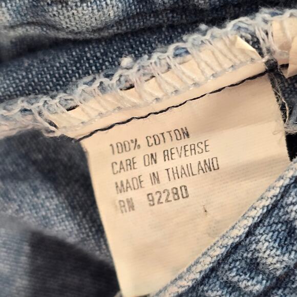 The Blue Stars Studded Rhinestone Button Up VTG Y2K Cotton Shirt Top Medium M - Picture 7 of 7